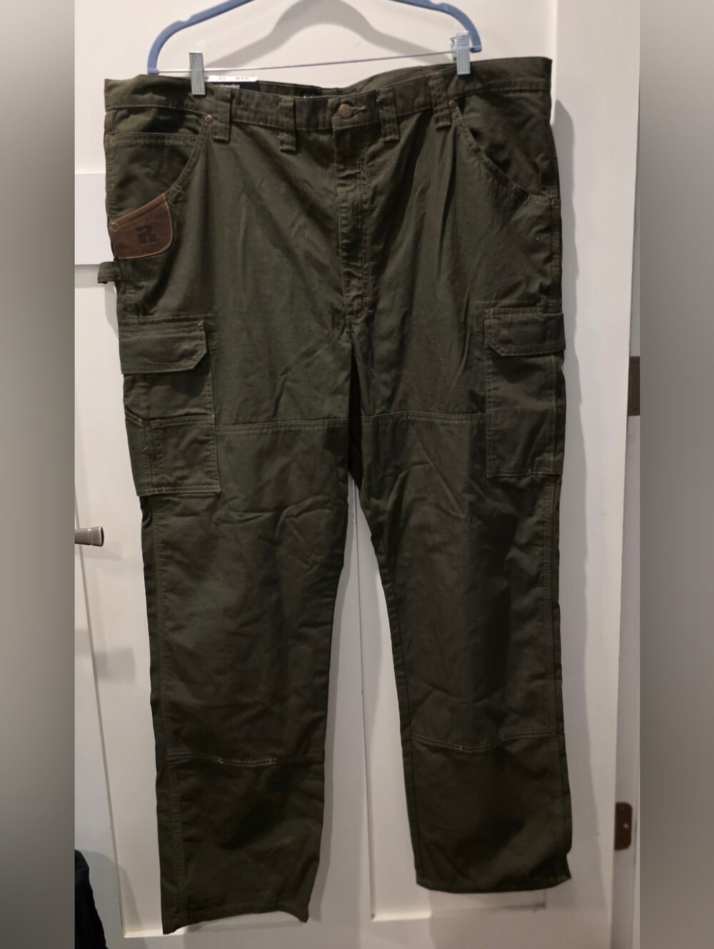 Wrangler Riggs Men's 46x32 Workwear Ripstop Carpenter Cargo Green Pants Relaxed